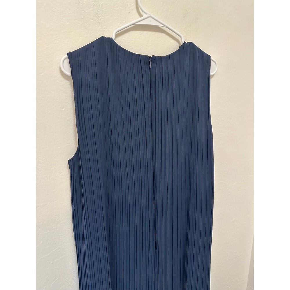 Club Monaco Pleated High‎ Low Dress Navy Blue, Size 10 - Picture 10 of 11